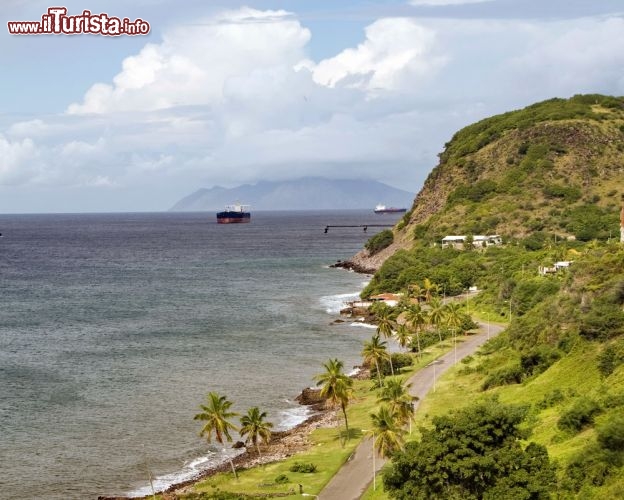 Immagine La costa di Sint Eustatius (Piccole Antille Caraibi) - Una vista panoramica così, ricorda i versi dei romanzi di James Joyce di un'Irlanda ricca di contrasti tra mare e montagne, tra blu e verde. Si tratta però di un'immagine che racchiude tutto il vento fatto di una brezza marina esilarante e piacevole che soffia sulla costa di Sint Eustatius. La discrezione con cui queste visioni si offrono negli occhi dei visitatori, rappresenta una delle caratteristiche più belle della località - © rj lerich / Shutterstock.com