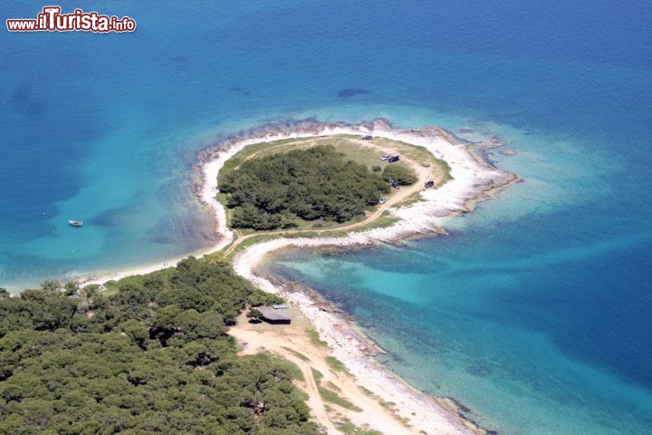 Immagine La costa nei pressi di Capo Kamenjak in Istria, Croazia - Una fitta natura e diversi sentieri escursionistici, contornati da un mare paradisiaco, accompagnano il visitatore in un'atmosfera da sogno. Il contorno della costa nei pressi di Capo Kamenjak si apre in maniera timida per poi emergere in tutta la sua bellezza proprio a ridosso dell'acqua. Azzurro: questa è la parola che viene da pensare quando ci si trova di fronte ad uno spettacolo del genere. In ogni sua sfumatura, questo colore si riversa nel più profondo dei fondali, nella più raggiante delle superfici e nel cielo più libero - © Igor Karasi / Shutterstock.com