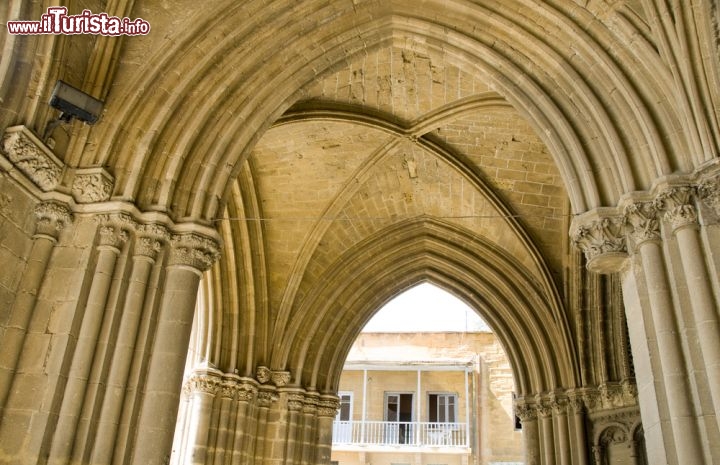 Immagine La ex Cattedrale di Santa Sofia, con un classico stile gotico, che venne poi trasformata nella Moschea Selimiye dagli ottomani, nel lontano 1570. Si trova  a Nicosia nord, la capitale di Cipro, la parte occupata illegalmente dallaTurchia - © rj lerich / Shutterstock.com