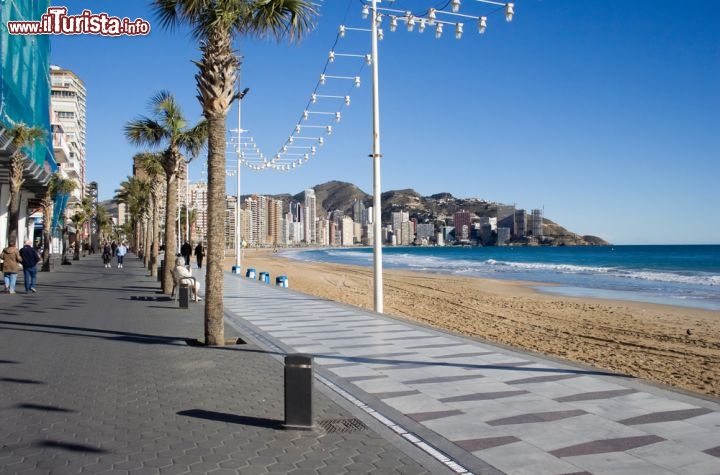 Immagine L'elegante lungomare e la grande spiaggia a Benidorm, la località costiera della Comunidad Valenciana, nella Spagna orientale - © Amanda Hsu / Shutterstock.com