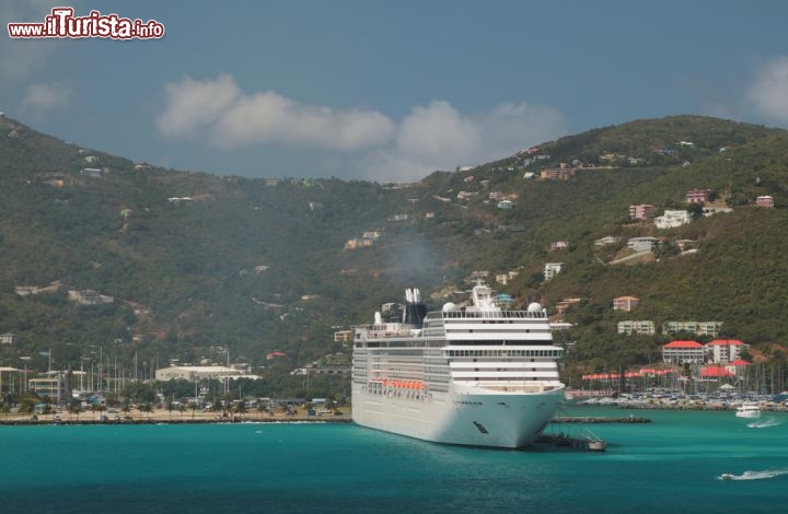 Immagine Una delle tante navi da crociera in giro ai Caraibi al largo del porto di Road Town - © photobeginner / Shutterstock.com