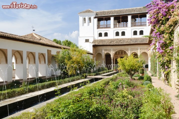 Immagine Patio de la Acequia, presso i Giardini Generalife, nel complesso del Palazzo dell'Alhambra a Granada (Andalusia), in Spagna - © ale_rizzo / Shutterstock.com