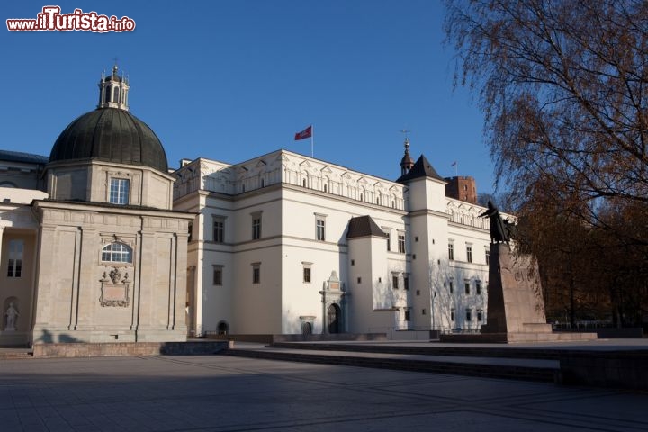 Immagine Nella Piazza della Cattedrale, in centro a Vilnius, si trova il ricostruito Palazzo Reale - © Birute Vijeikiene / Shutterstock.com