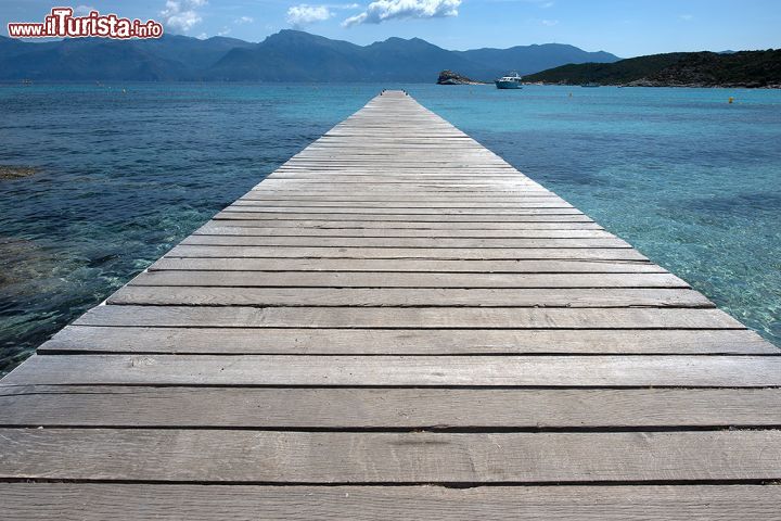 Immagine Il pontile di Spiaggia Lotu, Corsica, porta al mare - in questa foto possiamo osservare la principale caratteristica per cui Spiaggia Lotu è famosa: il mare. Cristallino, limpido, pulito e splendido, questo mare quasi "caraibico" ha fatto guadagnare a Spiaggia Lotu il titolo di una delle più belle spiagge della Corsica. 