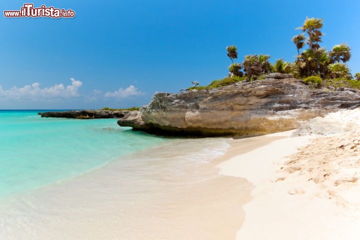 Immagine La spiaggia di sabbia bianca a Playacar, nel Quintana Roo: siamo nel cuore della Rivera Maya del Messico - © Agnieszka Guzowska / Shutterstock.com