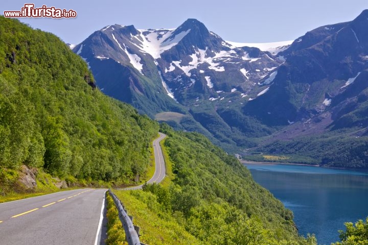 Immagine Strada lungo il fiordo vicino a Bodo (Saltfjellet-Svartis) in Norvegia - © Harvepino / Shutterstock.com