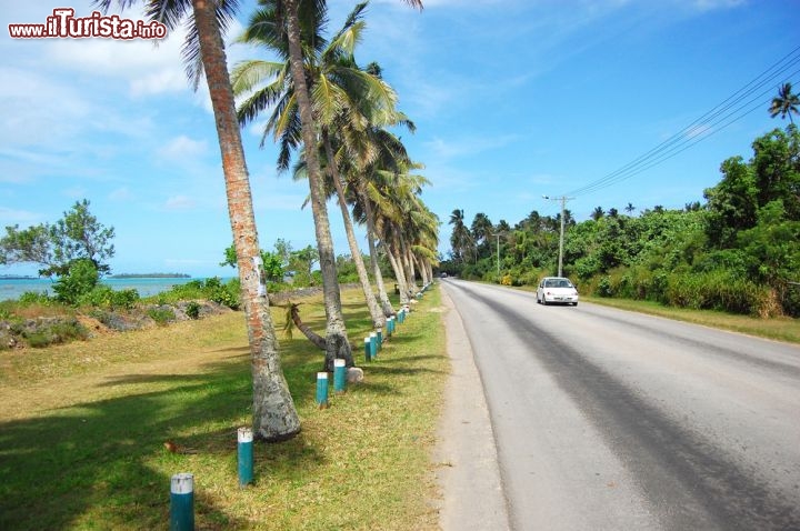 Immagine Strada costiera tipica sull'isola di Tongatapu, arcipelago di Tonga - © Dane-mo / Shutterstock.com