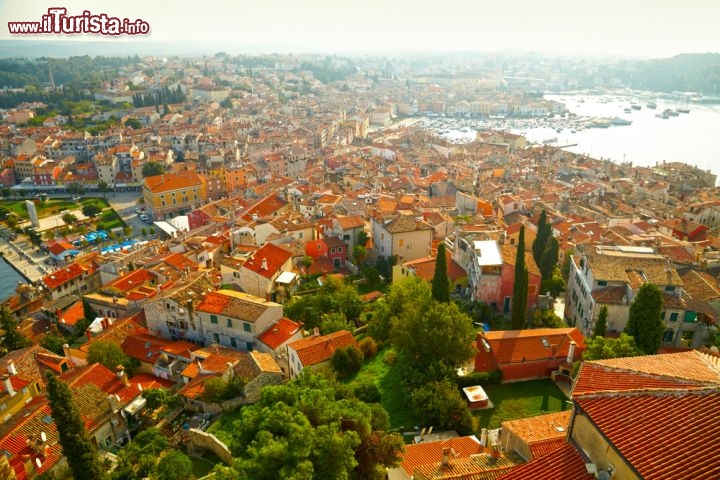Immagine I tetti del centro storico di Rovigno, la bella città costiera dell'Istria, in Croazia - © silver-john / Shutterstock.com