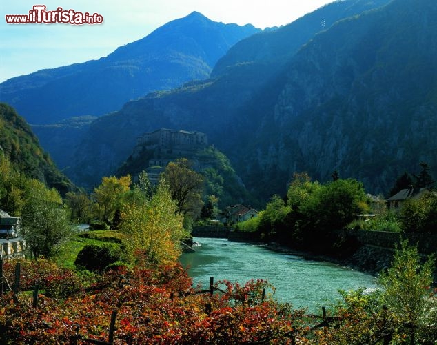 Immagine Vigneti lungo la Dora Baltea in Valle d'Aosta - sullo sfondo si nota il Forte di Bard - Cortesia Regione Valle d'Aosta, foto di Diego Cesare