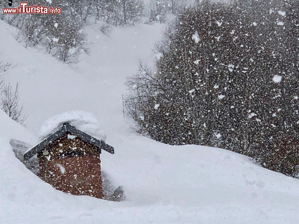 Immagine Un'abbondante nevicata a Les Menuires, Alpi francesi.