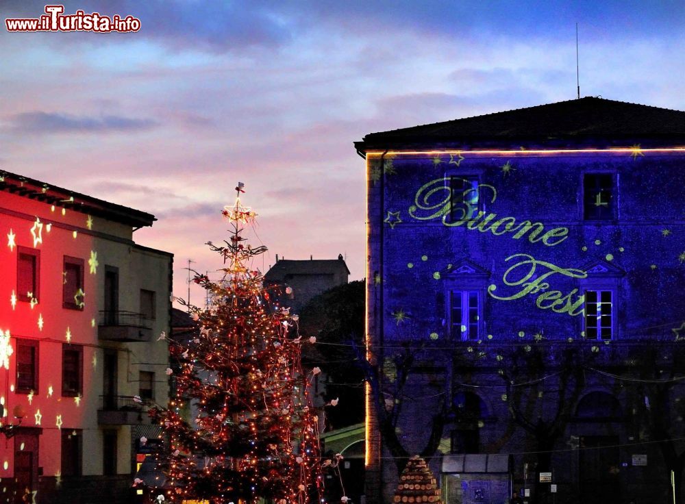 Immagine Albero di Natale nel centro di Arcidosso durante il periodo dei Mercatini Natalizi