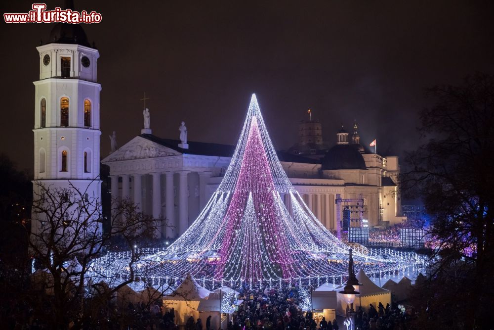 Immagine L’albero di Natale alto 27 metri nella Piazza della Cattedrale di Vilnius è il simbolo delle feste nella capitale della Lituania. - © Saulius Ziura