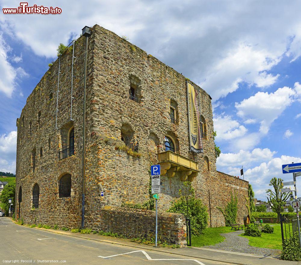 Immagine Architettura del castello Bromserburg, nei pressi di Rudesheim am Rhein (Germania). In questa costruzione millenaria ha sede il museo del vino con cimeli dai tempi dell'antica Roma sino ai giorni nostri - © Pecold / Shutterstock.com