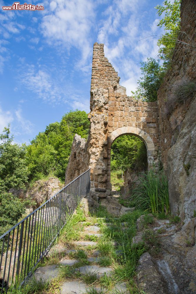 Immagine Un arco fra le rovine della città fantasma di Monterano, Roma, Lazio.