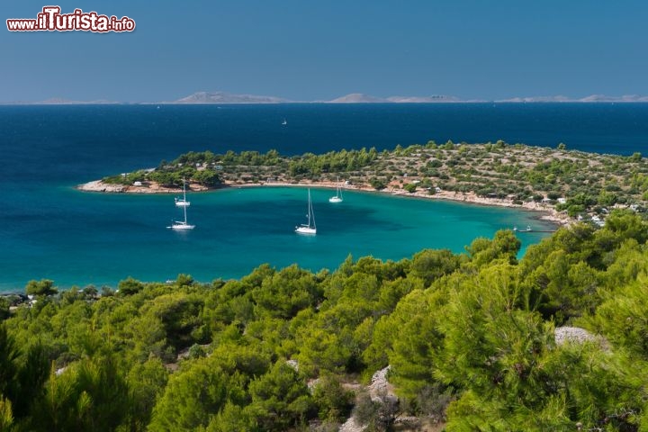 Immagine Baia di  Murter: questa spettacolare ansa è una delle tante dell'isola che racchiude diverse "laguna blu" tutte da scoprire. La spiaggia migliore è considerata quella dell'insenatura di Slanica, ma anche le baie di Kosirina e Cigrada sono particolarmente suggestive. Chi cerca un mare ancor più spettacolare da murter può recarsi verso le Isole Kornati, dei veri gioielli della Croazia, anche se isole, brulle e rempoto possono essere una destinazione di viaggio quasi "estrema" - © Schwarz Martin / Shutterstock.com