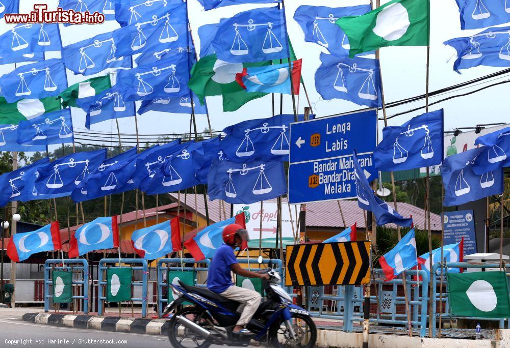 Immagine Bandiere al vento per il Malaysia 14th General Election a Johor  - © Adi Haririe / Shutterstock.com