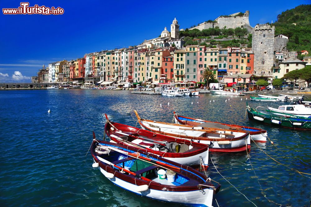 Immagine Barche da pesca ormeggiate al porto di Porto Venere, La Spezia.