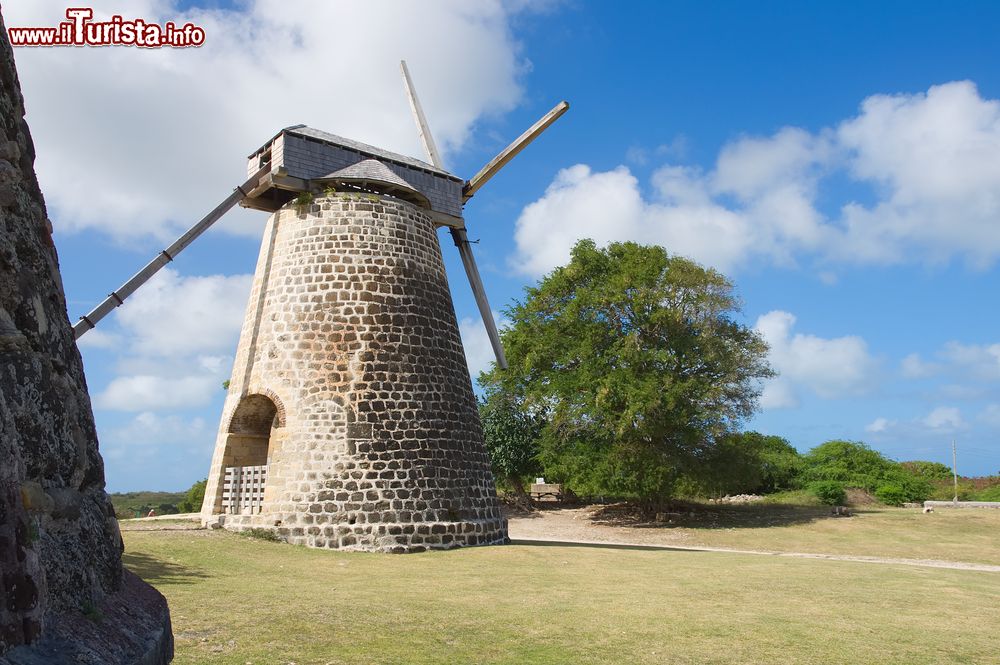 Immagine Betty's Hope Historic Sugar Plantation a Saint John's, Antigua e Barbuda, Caraibi. E' il sito della prima grande piantagione di canna da zucchero costruita ad Antigua da sir Christopher Codrington alla fine del 1600 e che chiamò con il nome della figlia.