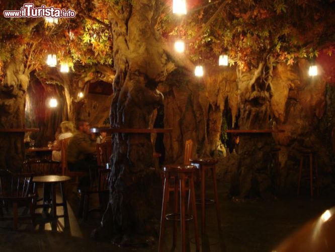 Immagine El Bosc de les Fades, pub nel barrio gotico di Barcellona, Spagna. Il Bosco delle Fate è una delle attrazioni da non perdere in un tour a Barcellona: se siete amanti del genere fantasy e volete conoscere altri turisti andate in questo pub alberato. Si trova a pochi metri da La Rambla, vicino alla statua di Colombo