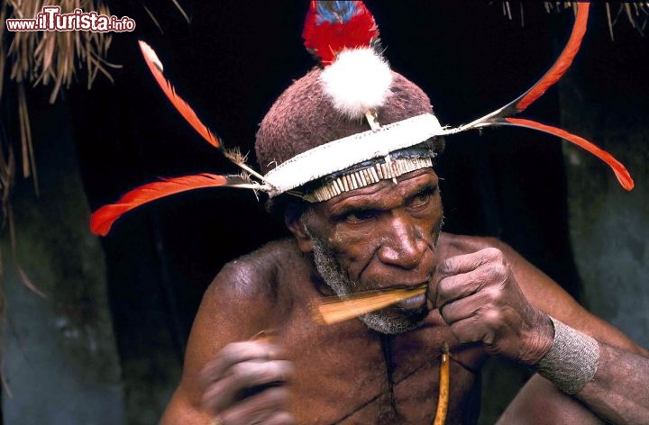 Immagine Cacciatore trib Dani west Papua Indonesia - Foto di Giulio Badini / I Viaggi di Maurizio Levi