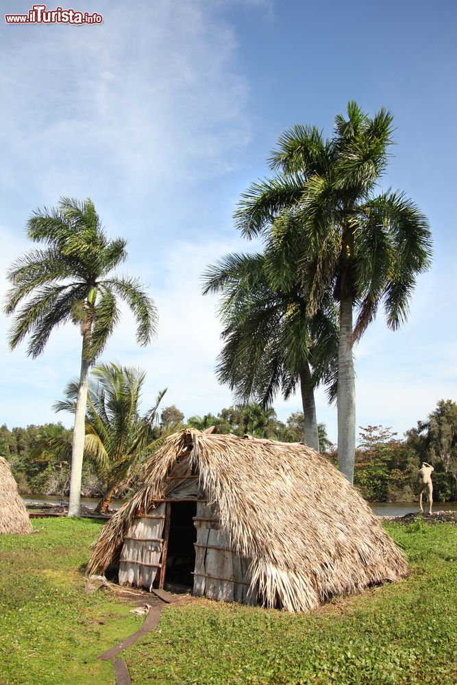 Immagine Una capanna dei taìnos ricostruita sulle sponde della Laguna del tesoro presso Guamà, nella Ciénaga de Zapata (Cuba).