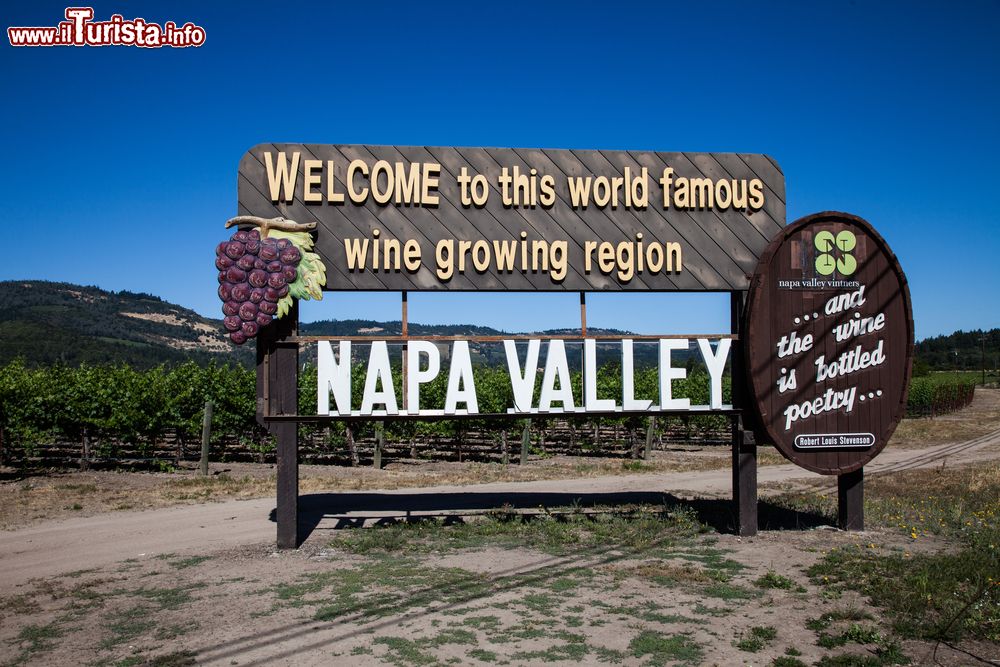 Immagine Cartello della Napa Valley che celebra la vocazione vinicola della località della California - © Jeff Schultes / Shutterstock.com