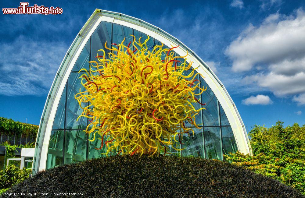 Immagine Casa di vetro e scultura del Chihuly Glass Museum al Seattle Center and space Needle, Washington (USA) - © Harvey O. Stowe / Shutterstock.com
