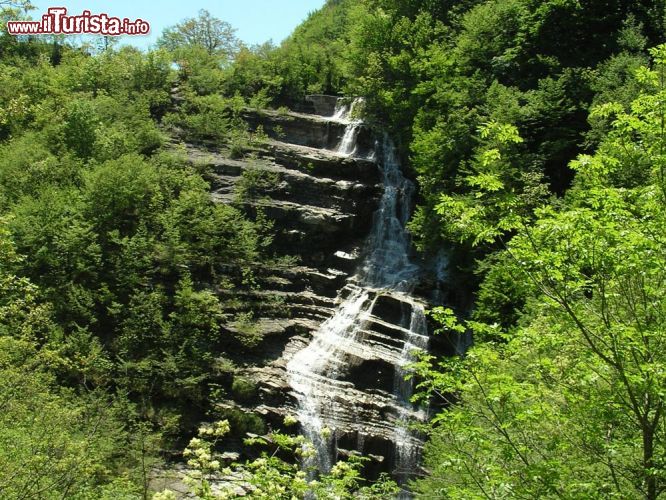 Immagine La cascata dell'Acquacheta, un salto di quasi 90 metri, che venne cantata da Dante, si trova nei pressi di San Benedetto in Alpe in Romagna - © Federica Bardi - CC BY 3.0 - Wikimedia Commons.