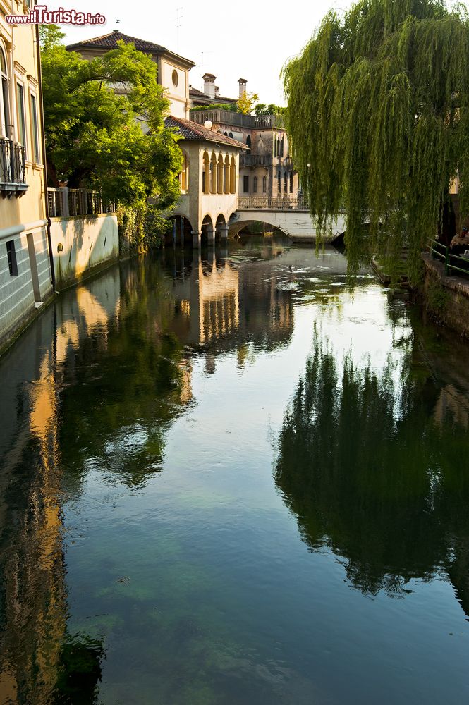 Immagine La chiesa di Santa Maria della Pietà riflessa nelle acque del fiume Livenza, Sacile, Friuli Venezia Giulia.