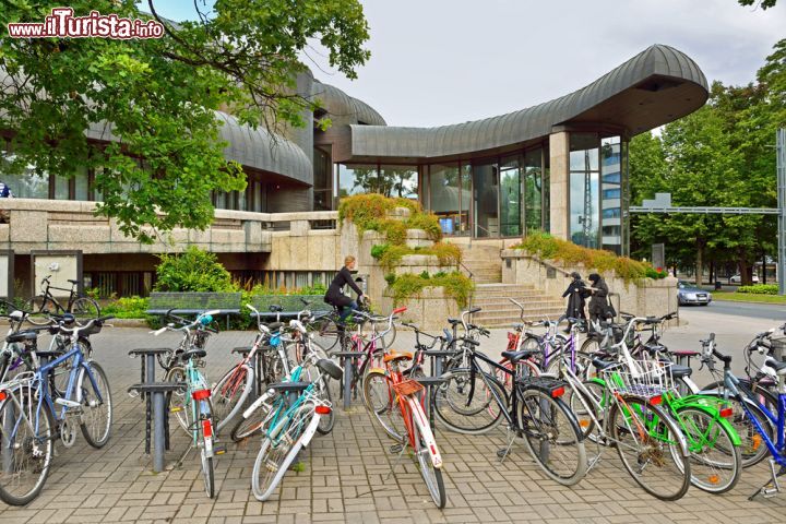 Immagine City Library Metso a Tampere, Finlandia - Ha facciata in granito e rame questo moderno edificio della città che ospita la biblioteca con un dipartimento dedicato alla musica, una sezione per i bambini e un'area di consultazione e di lettura. Al piano terra si trova il museo dei minerali © Popova Valeriya / Shutterstock.com