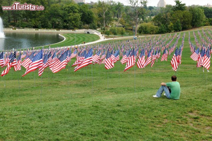 Immagine La commemorazione dell' 11 settembre 2011 con le 2996 bandiere americane che ricordano le vittime degli attentati: siamo al St. Louis Art Museum in Missouri - © R. Gino Santa Maria / Shutterstock.com