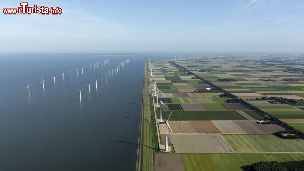 Immagine Costa della regione Flevoland  nei pressi di Urk con campo eolico