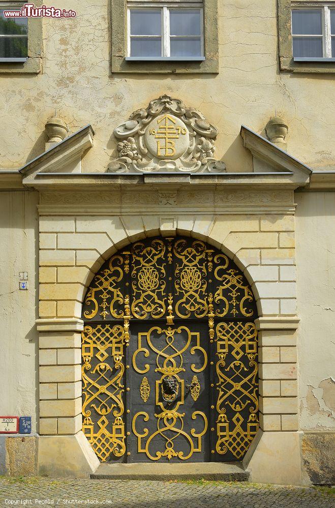 Immagine Decorazioni dorate sulla porta di un'antica casa a Fleischmarkt, Bautzen (Germania)  © Pecold / Shutterstock.com