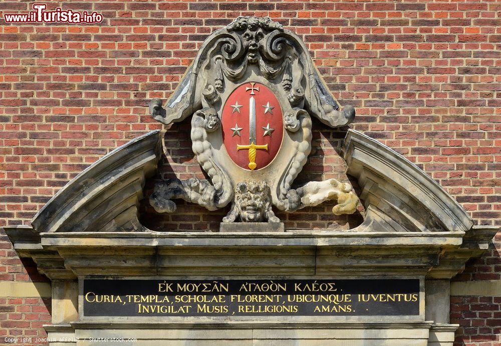 Immagine Dettagli decorativi della porta d'ingresso di un edificio nella città di Haarlem, Olanda. Si tratta della sede del Museo Frans Hals fondato nel 1862 - © joachim affeldt / Shutterstock.com
