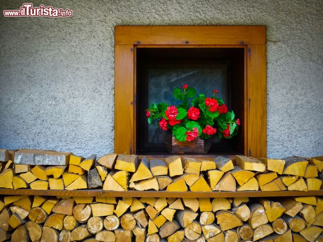 Immagine Dettaglio di una abitazione del borgo di Sauris in Carnia - © Mario Savoia / Shutterstock.com