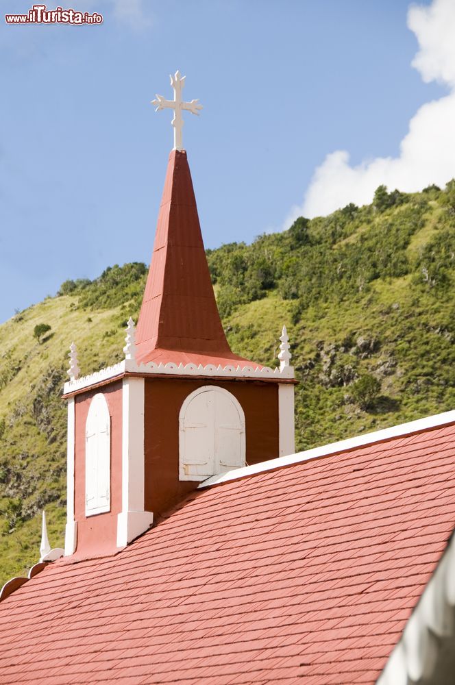 Immagine Dettaglio architettonico di una chiesa sull'isola di Saba, Antille Olandesi.