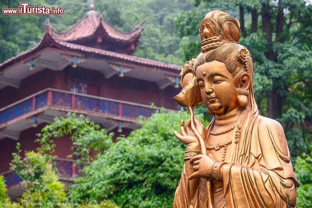 Immagine Dettaglio di una statua al tempio Hongfu a Qianling Hill, Guiyang (Cina) - © Sean Pavone / Shutterstock.com