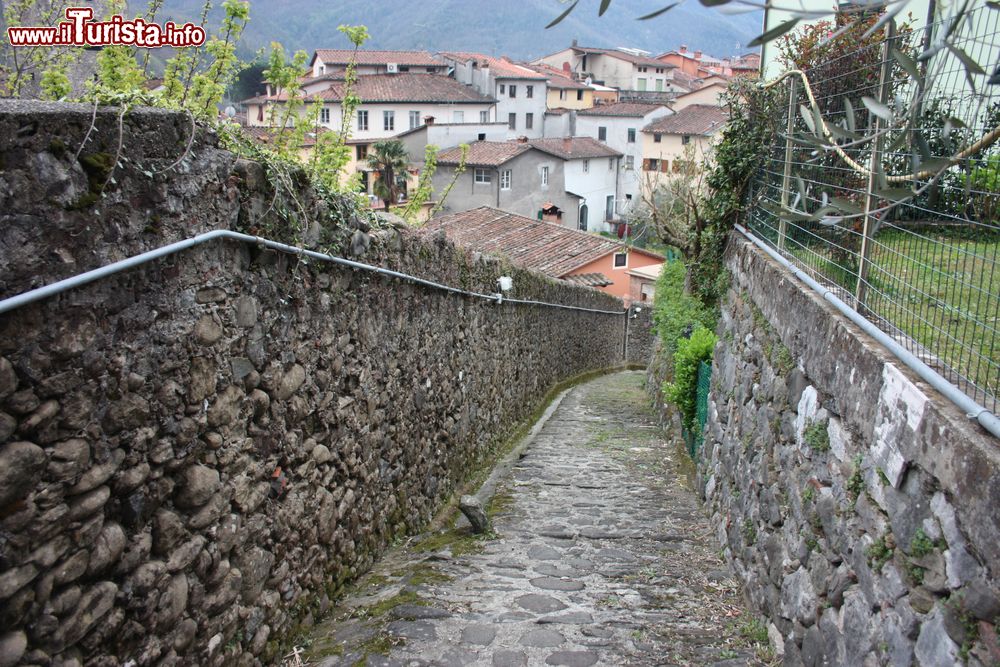 Immagine Discesa da una stradina lastricata di Borgo a Mezzano in Toscana