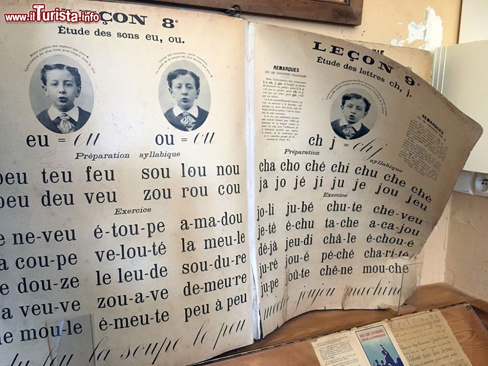 Immagine Esercizi di fonetica per gli studenti francesi nel secolo scorso, Museo della Scuola di Chatelus