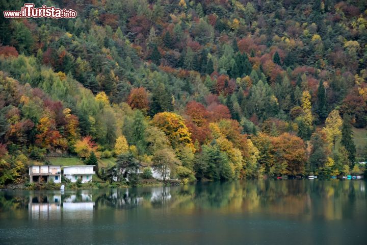 Immagine Foliage autunnale al lago d'Idro nei pressi di Riva del Garda, Trentino Alto Adige - © 185499692 / Shutterstock.com