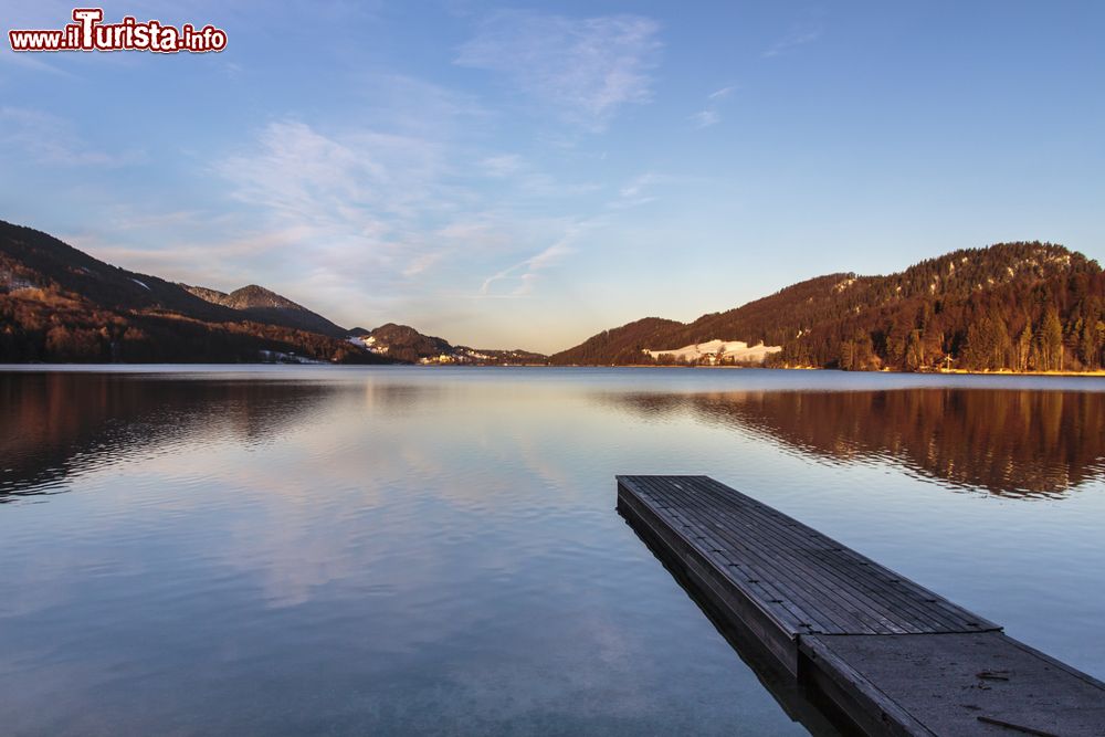 Immagine Foliage invernale per la vegetazione che circonda il lago Fuschl, Austria.