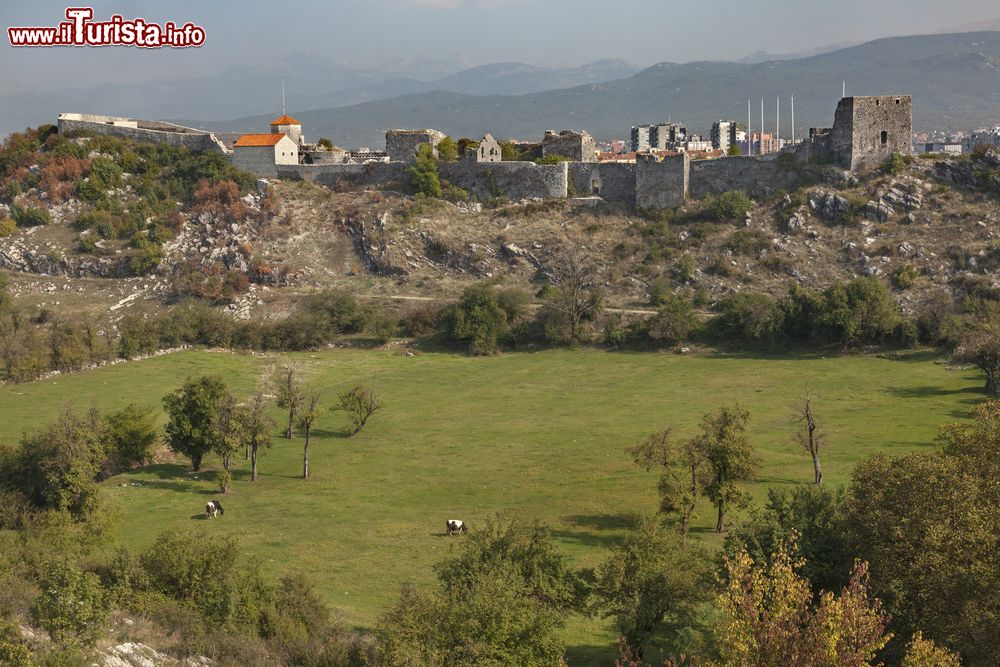 Immagine La fortezza medievale di Onogost nella città di Niksic, Montenegro. I resti di questa costruzione sono ospitati a Niksic, secondo insediamento per grandezza del paese.