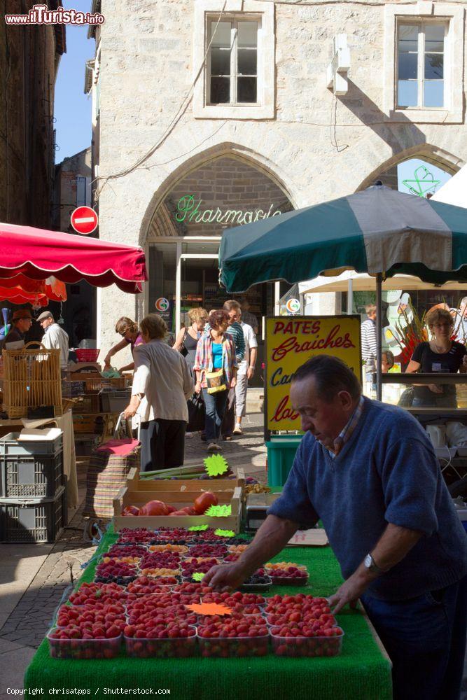 Immagine Fragole fresche in vendita in una bancarella del mercato di Cahors, Francia - © chrisatpps / Shutterstock.com