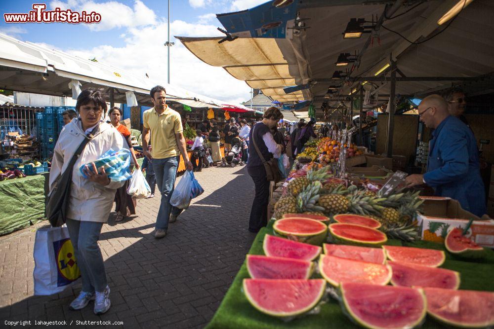 Immagine Gente al grande mercato all'aperto di Den Haag, Olanda: luogo simbolo della città, è aperto il lunedì, mercoledì, venerdì e sabato - © lahayestock / Shutterstock.com