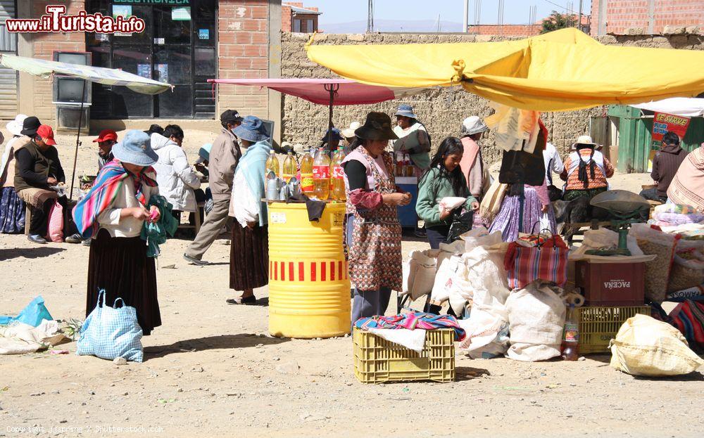 Immagine Gente in un mercato di strada a El Alto, nei pressi di La Paz, Bolivia. La zona centrale della citttà, nota come La Ceja (il sopracciglio in spagnolo), è sede di un vivace mercato - © jjspring / Shutterstock.com
