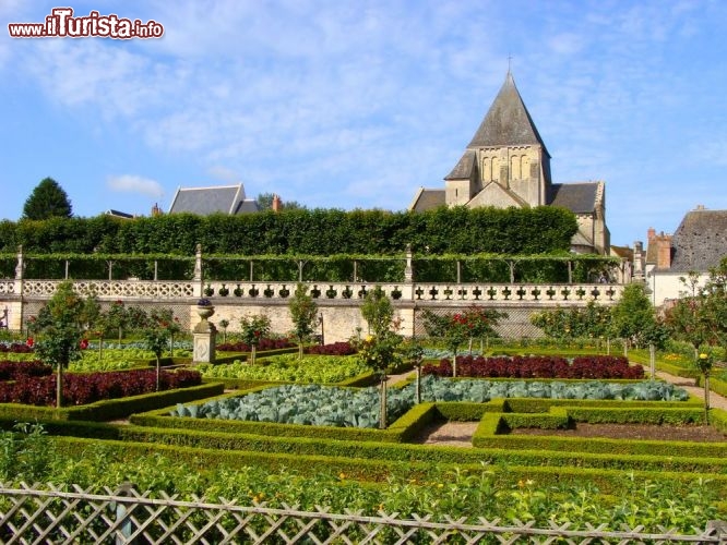 Immagine La chiesa di St'Etienne sullo sfondo dei giardini Villandry - © JeniFoto / Shutterstock.com