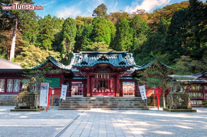 Immagine Tempio di Hakone, Giappone - A 5 minuti a piedi da Hakone, camminando verso nord e seguendo le rive del lago Ashinoko, si arriva al caratteristico santuario della città fondato nel 757. Questo tempio shintoista è famoso soprattutto per il cancello sacro piantato nelle acque del lago. L'atmosfera che emana è assoltamente magica in quanto il santuario si trova immerso in una foresta © Vincent St. Thomas / Shutterstock.com