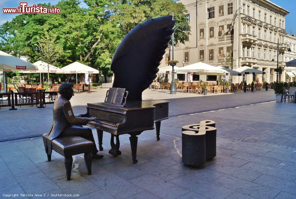 Immagine Il bel monumento a Arthur Rubinstein (1887-1982), Lodz, Polonia. La scultura ritrae il pianista classico polacco americano intento a suonare - © Mariola Anna S / Shutterstock.com