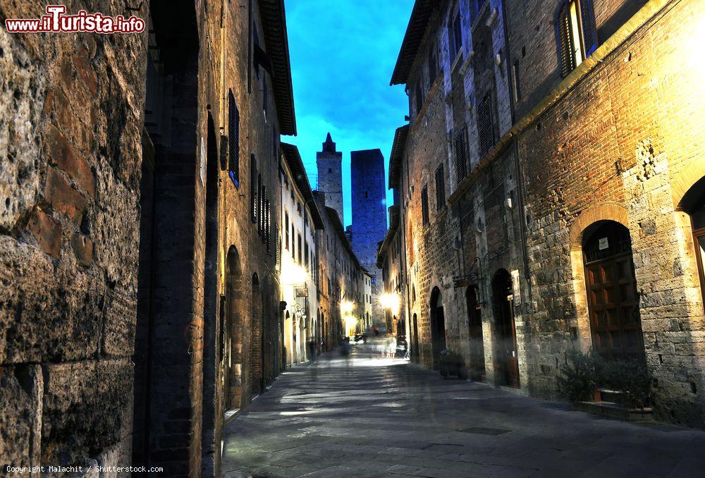 Immagine Il borgo medievale di San Gimignano, Toscana, al tramonto  - © Malachit / Shutterstock.com