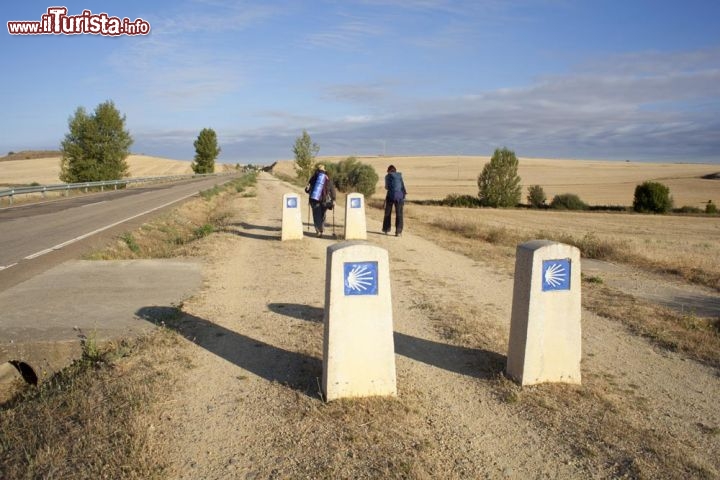 Immagine Il Cammino di Santiago de Compostela, Galizia, Spagna. Più di 300 mila persone all'anno percorrono questa strada, la più antica in Europa, a piedi, in bicicletta o a cavallo. Questa rotta venne percorsa ininterrottamente sin dall'inizio del IX° secolo, quando fu scoperta la tomba di San Giacomo il Maggiore, uno degli apostoli più affezionati di Gesù.